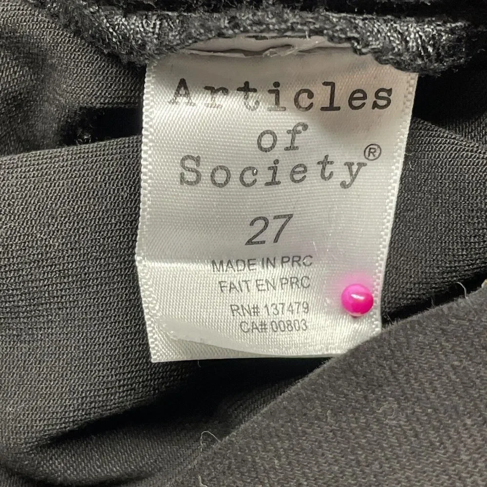 Articles of Society Jeans Womens 27 Black Side Stripes Raw Hem Skinny Fit - Picture 7 of 15